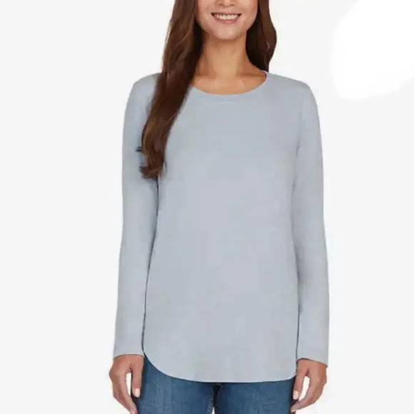 Matty M Lightweight  Crewneck Tunic Top Blue XL - Picture 1 of 12